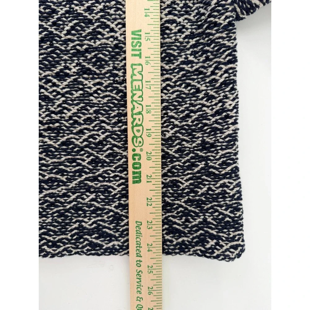 J.Crew Womens Small Navy Ivory Textured Chunky Knit Scoop Neck Sweater Pullover